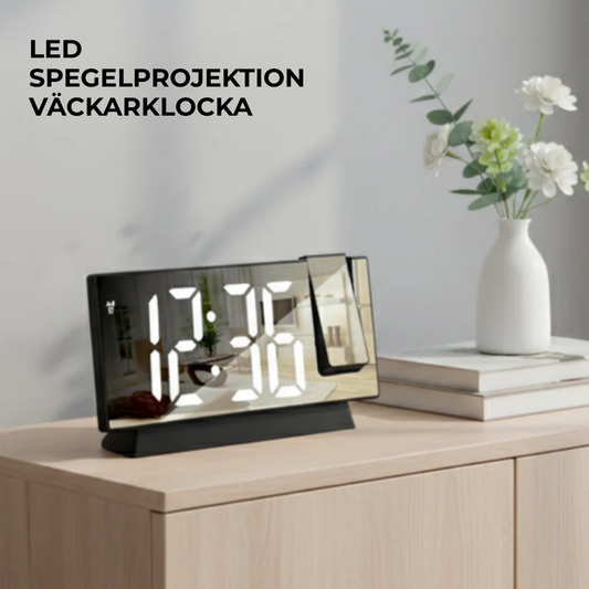 TidLjus™ | Starta dagen smartare – LED-projektionsväckarklocka för perfekt tid