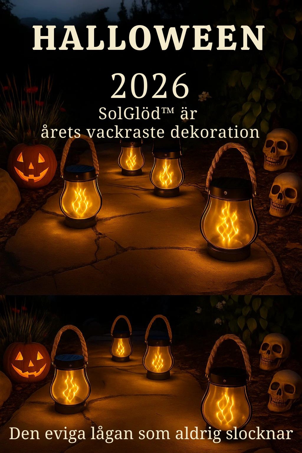 SolGlöd™ - Utomhuslantern med verklig flamljuseffekt