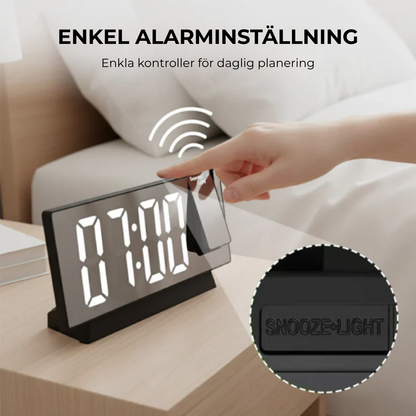 TidLjus™ | Starta dagen smartare – LED-projektionsväckarklocka för perfekt tid