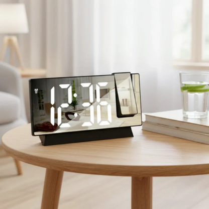 TidLjus™ | Starta dagen smartare – LED-projektionsväckarklocka för perfekt tid